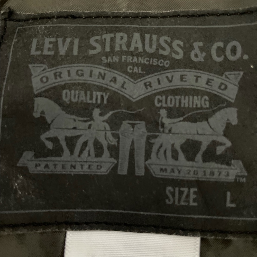 Levi’s Olive Green Bomber Jacket. Size L - Picture 5 of 6